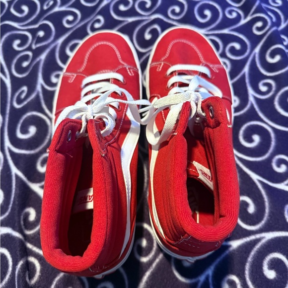 Red/White Platform Vans Women’s Sz 11 - Picture 3 of 11